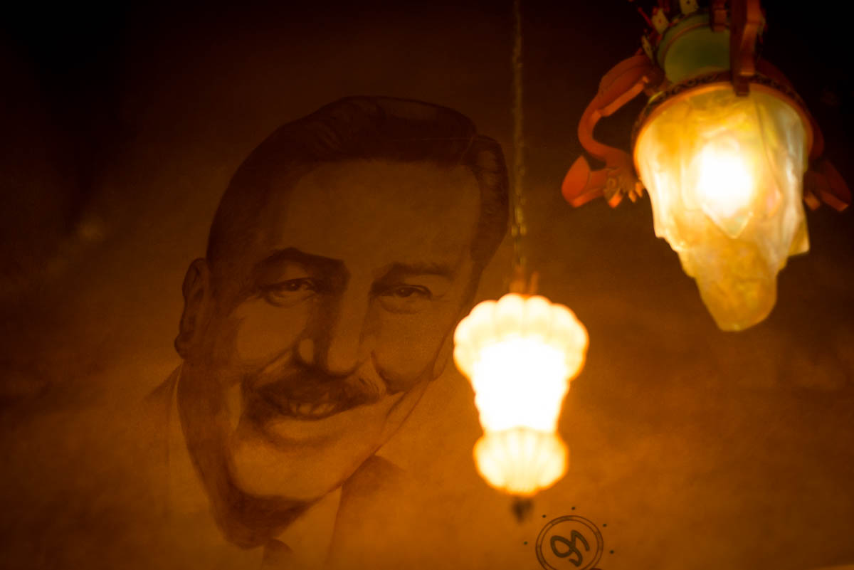 Walt Disney's Portrait in Sorcerer's Workshop at Disneyland