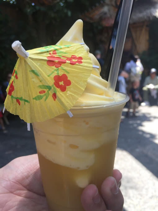 Dole Whip Float with a Cocktail Umbrella at Disneyland
