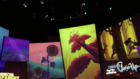 Colors of the Wind Projection Gif in Disneyland's Animation Courtyard