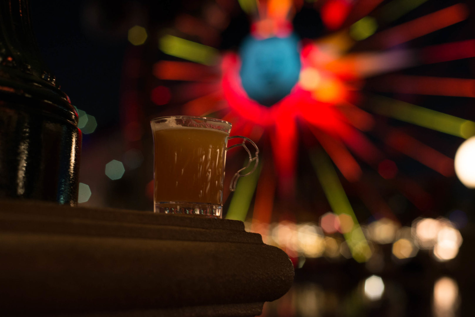 Warm Bourbon Cider with Bourbon Infused Marshmallow at Festival of Holidays in Disneyland