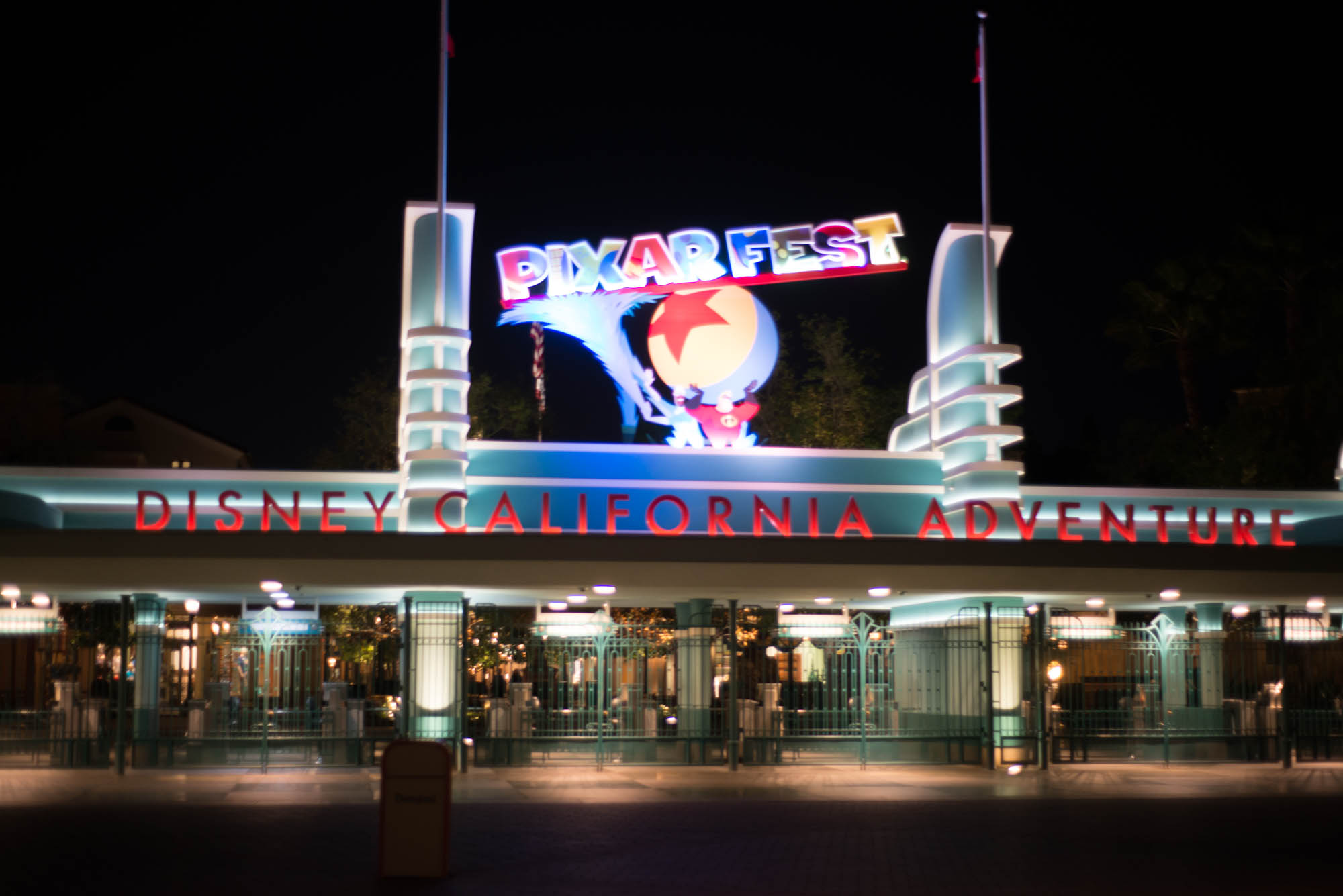 Pixar Fest Sign at Disneyland's California Adventure Entrance