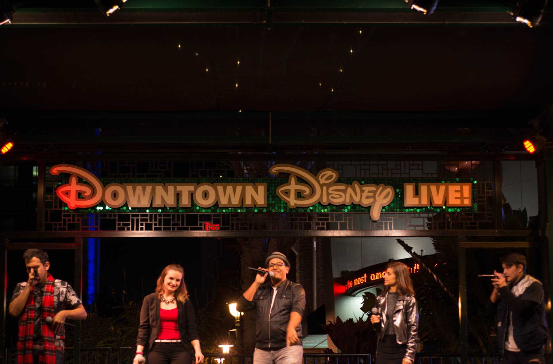 A Cappella Group Singing at Downtown Disney - Nightlife at Disneyland