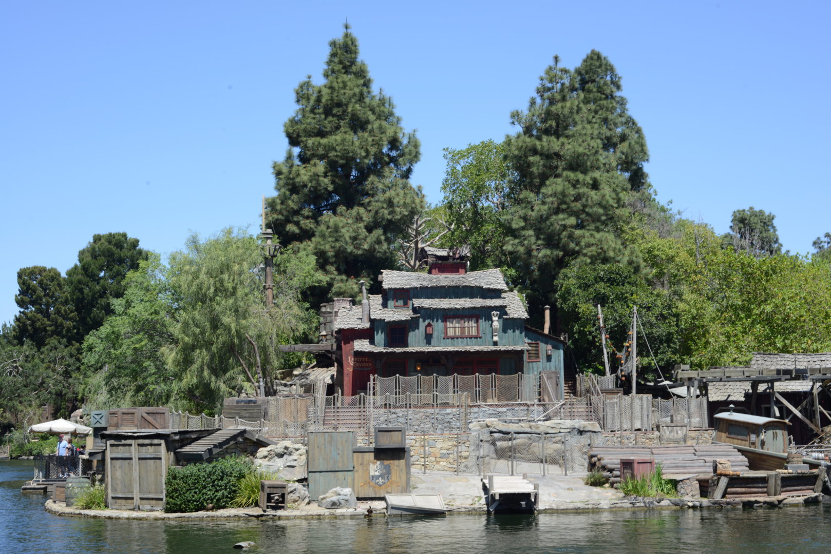 Pirate Lair on Tom Sawyer Island Surrounded by Rivers of America in Disneyland