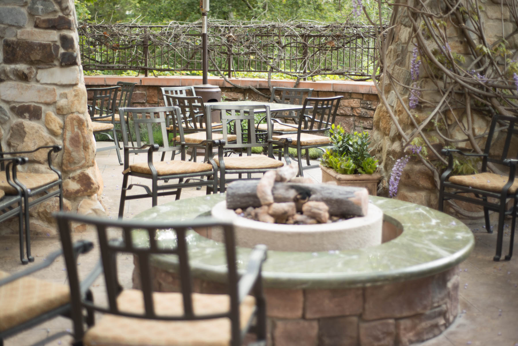Napa Rose Restaurant Outside Patio and Fire Pits - Disneyland Hotel Activities for Adults