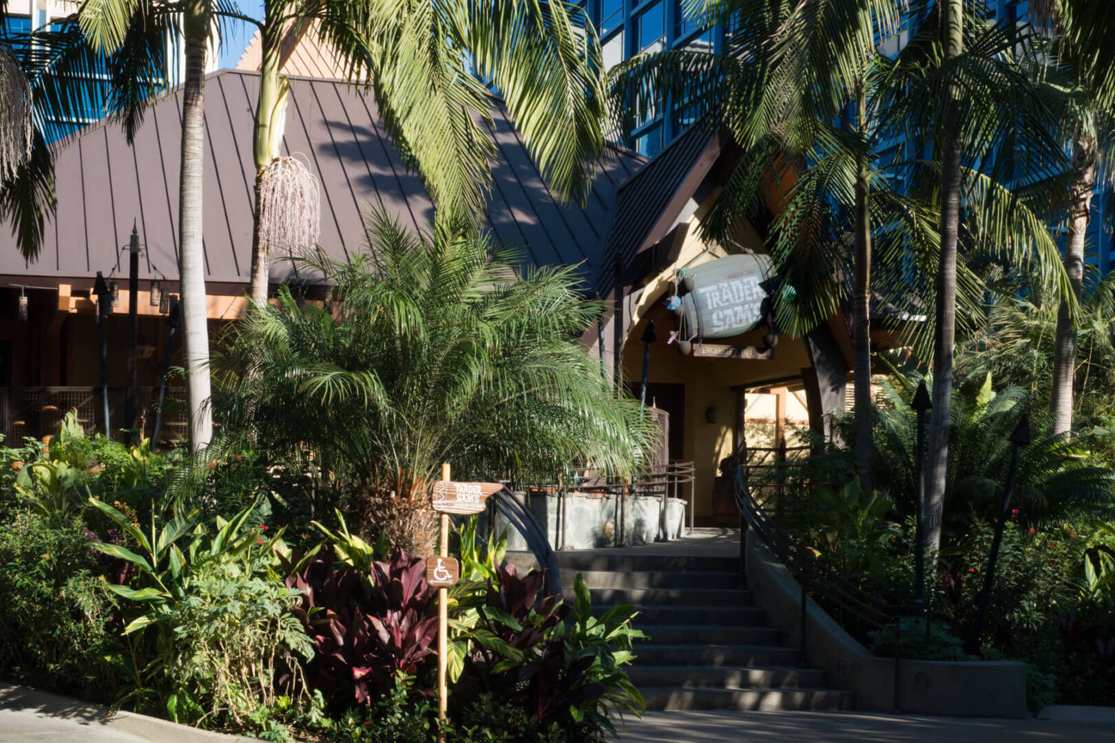 Trader Sam's Enchanted Tiki Bar and Lounge Entrance and Sign - Activities for Adults at Disneyland