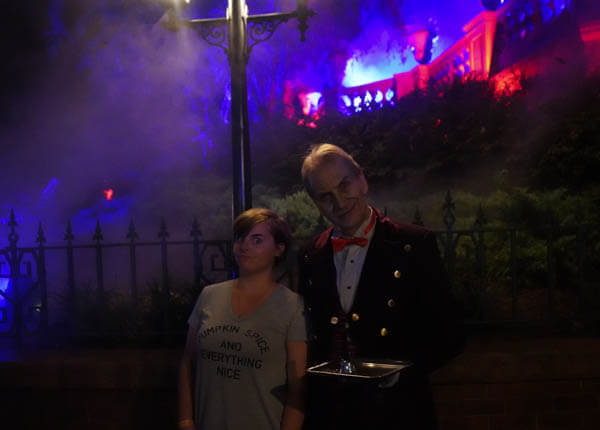 Butler at the Haunted Mansion during Halloween in Disney World