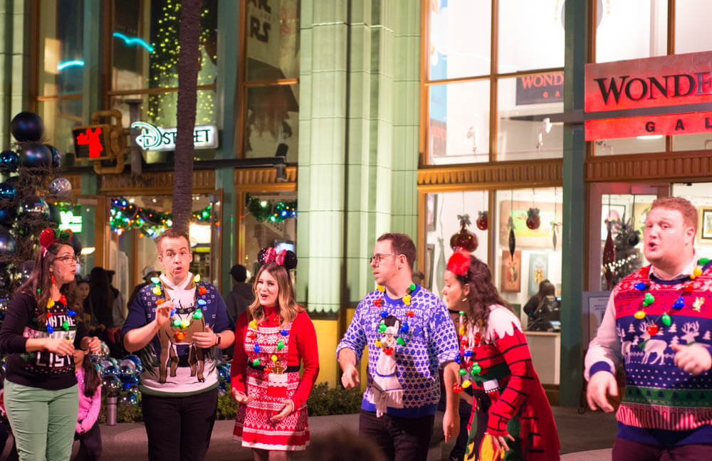 Christmas Downtown Disney A Cappella Group in Disneyland