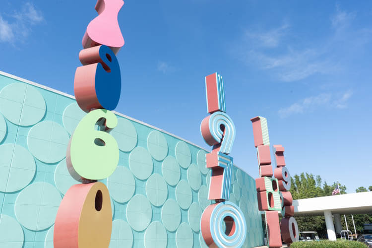 Disney World's Pop Century Resort Entrance Large Decade Signs