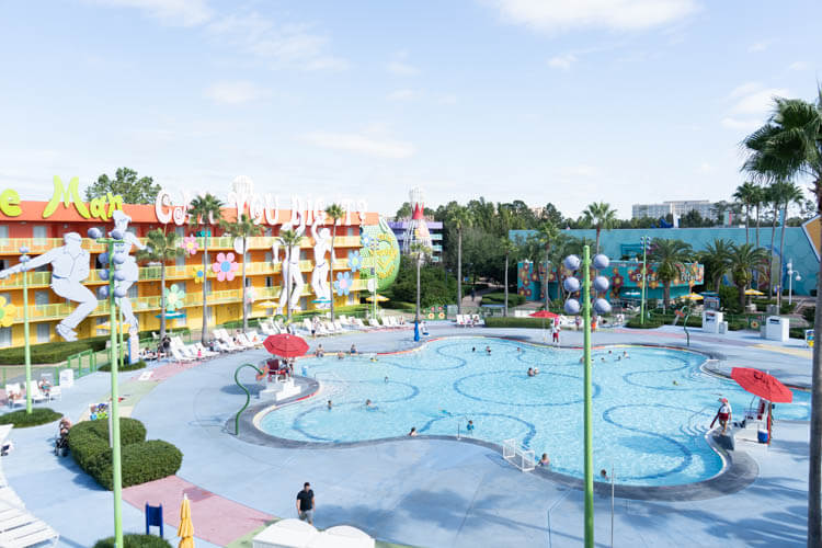 60s Hippy Dippy Pool aerial view - Disney's Pop Century Resort