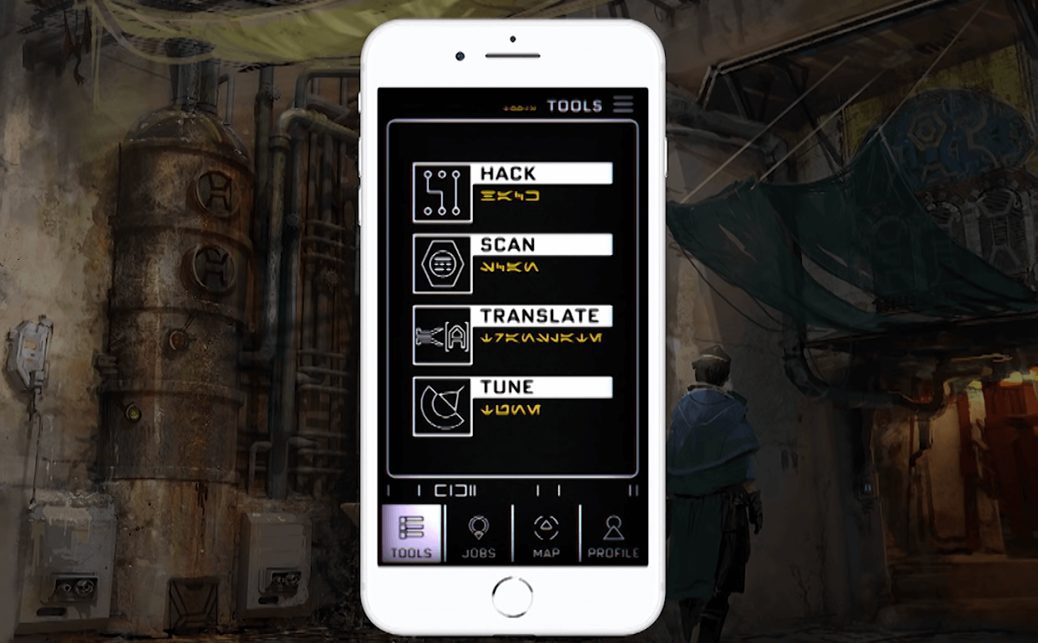 Play Disney Parks App Star Wars: Galaxy's Edge iPhone functions and game