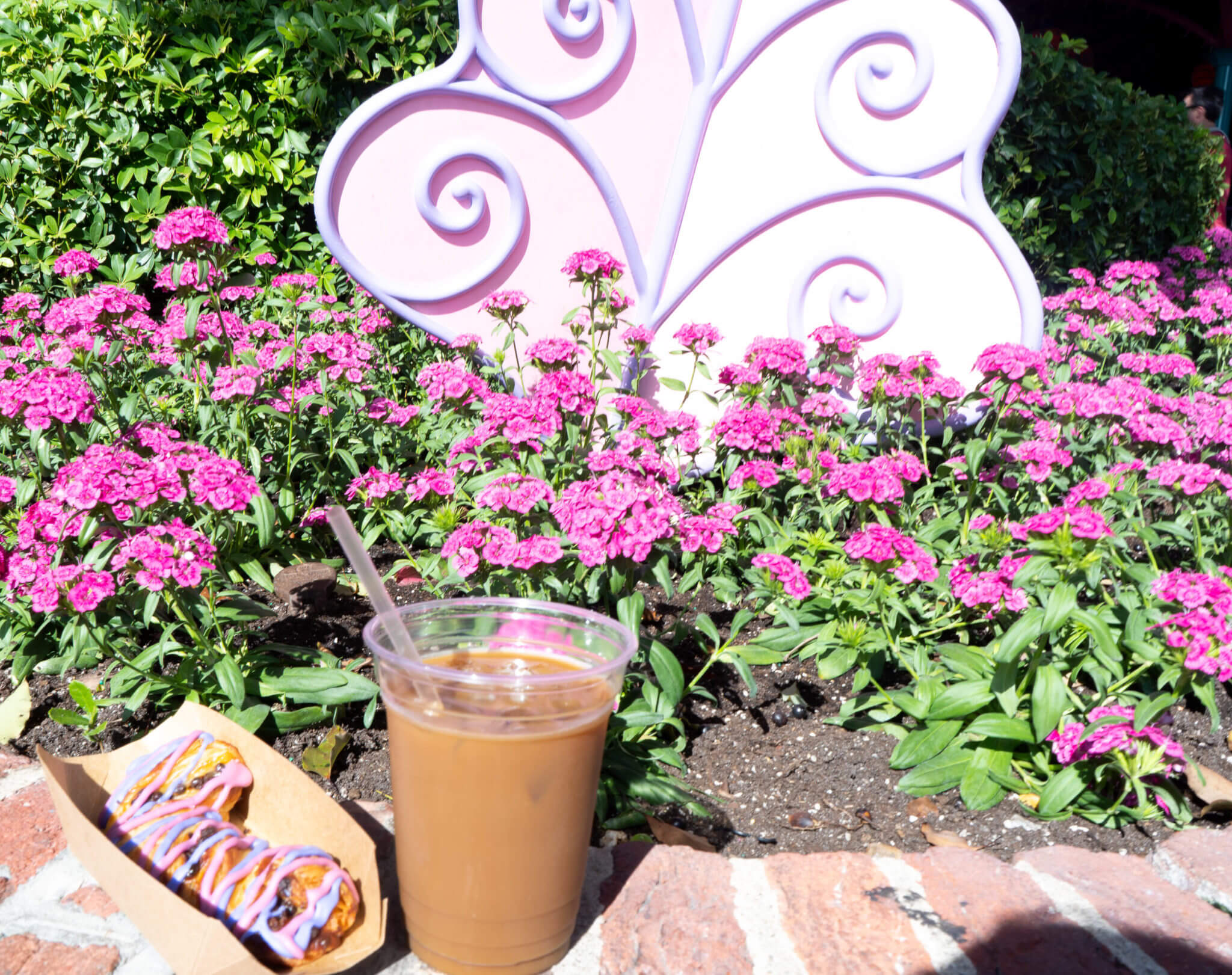 Cheshire Cat Tail Pastry and Cold Brew Coffee from Cheshire Cafe in Disney World's Magic Kingdom