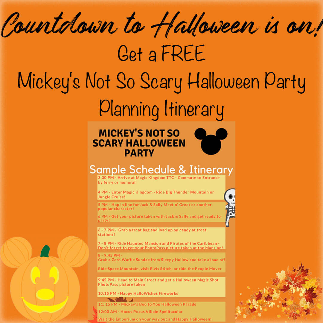 Free Disney World Mickey's Not So Scary Halloween Party Itinerary