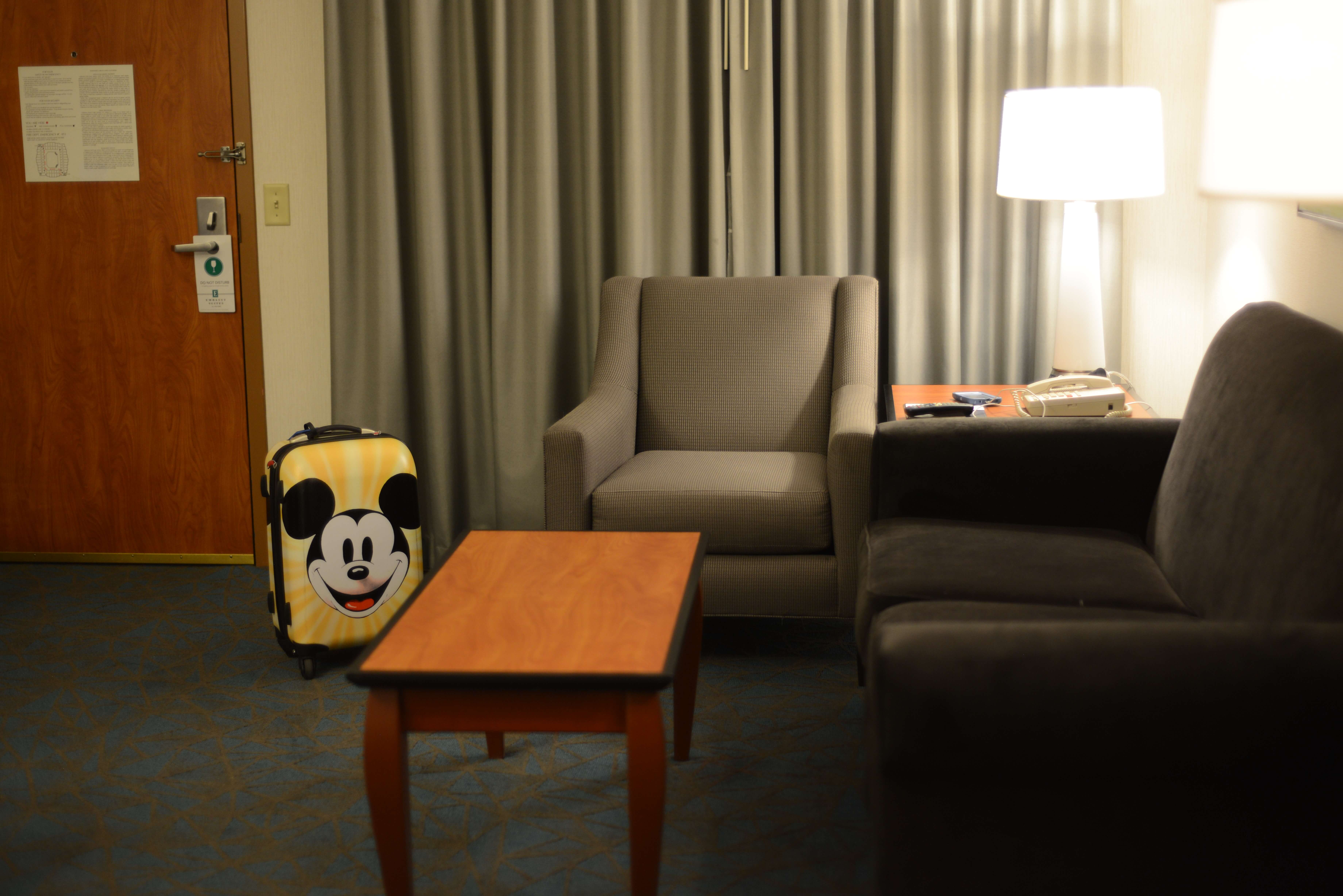 Embassy Suites Anaheim North suite room and a short distance from Disneyland